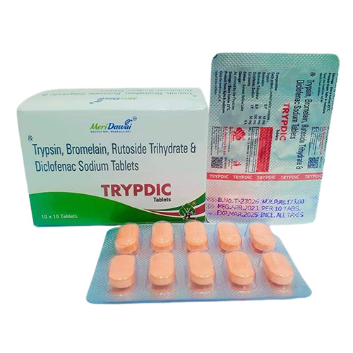 Trypsin, Bromelain, Rutoside trihydrate, and Diclofenac Sodium Tablets