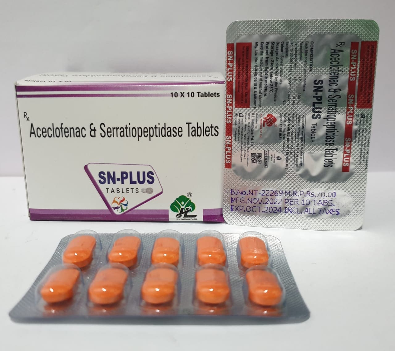 Aceclofenac and Serratiopeptidase Tablets