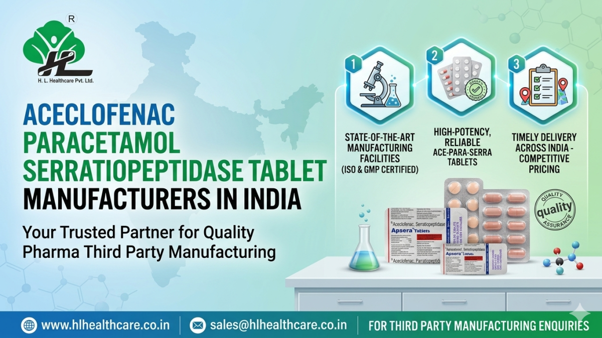 Aceclofenac Paracetamol Serratiopeptidase Tablet Manufacturers in India