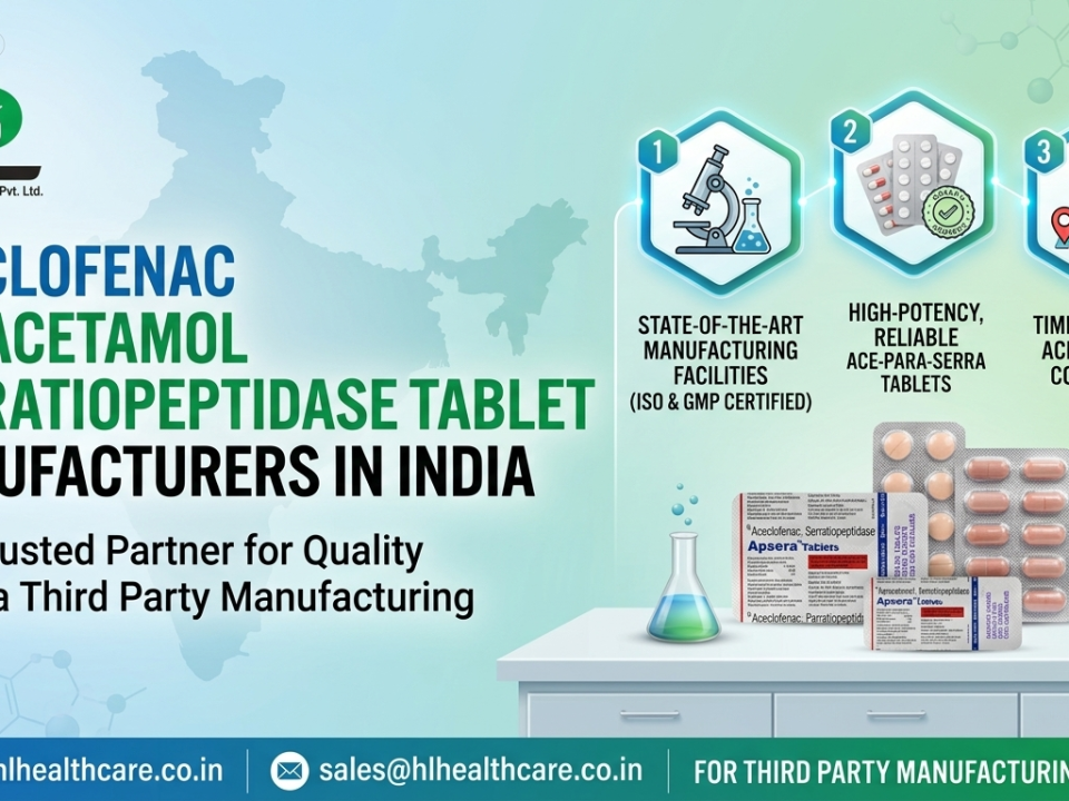Aceclofenac Paracetamol Serratiopeptidase Tablet Manufacturers in India