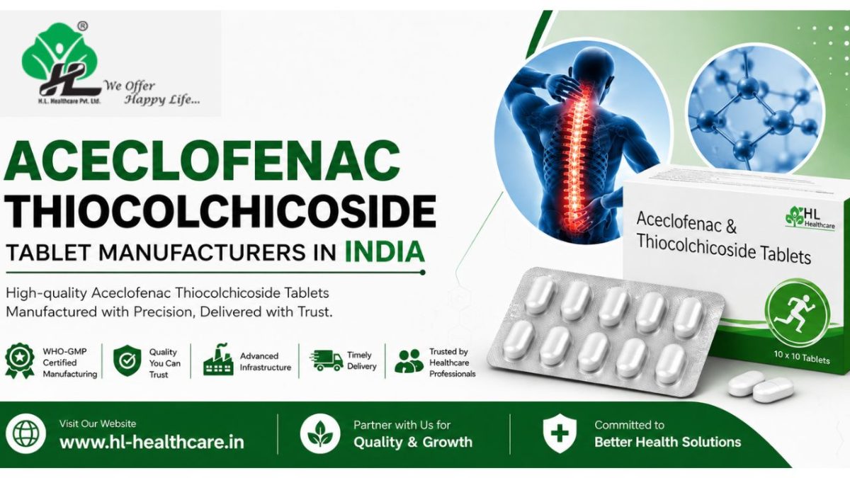 Aceclofenac Thiocolchicoside Tablet Manufacturers in India